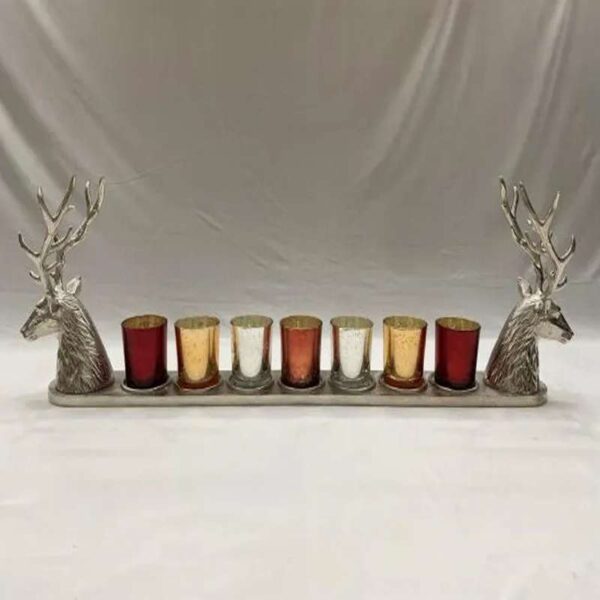 Reindeer Seven Candle Tealight Holder