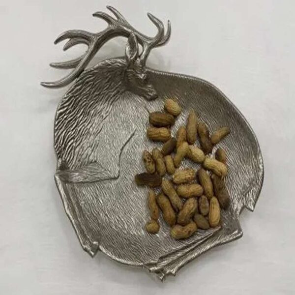 Antique Silver Deer Nut Tray