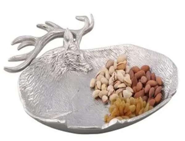Antique Silver Deer Nut Tray - Image 2