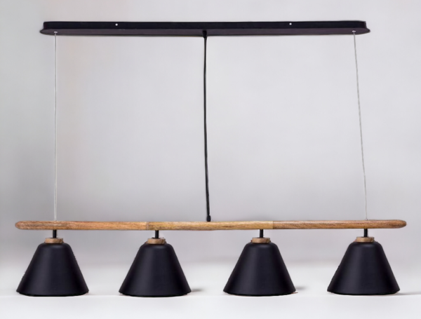 Cluster Pendant 4 Lights with Black Shade - Image 2