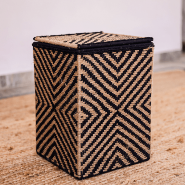 Black Jute Laundry Basket