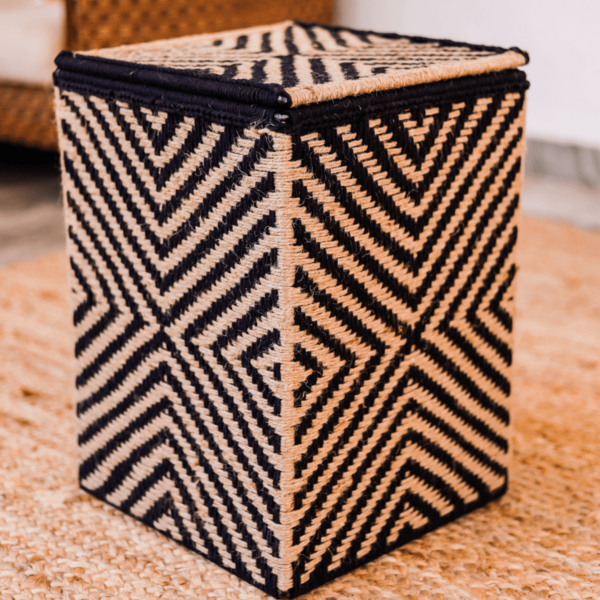 Black Jute Laundry Basket - Image 3