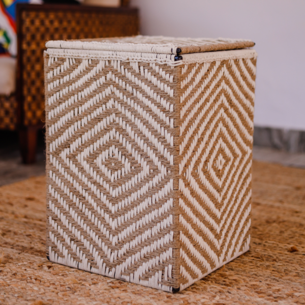White Diamond Jute Basket
