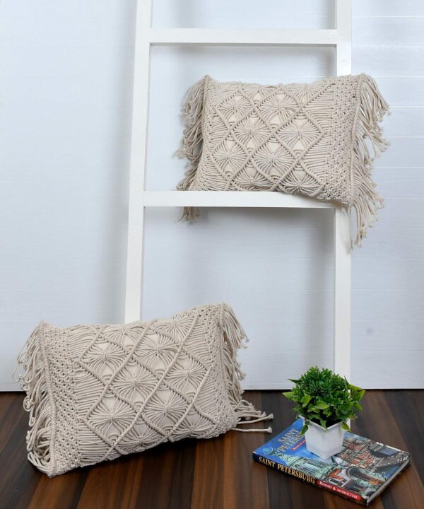 Macrame Hand-Woven Pillow Cover - Image 2