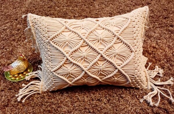 Macrame Hand-Woven Pillow Cover - Image 3