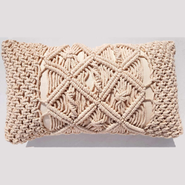 Macrame Hand Knitted Pillow Cover