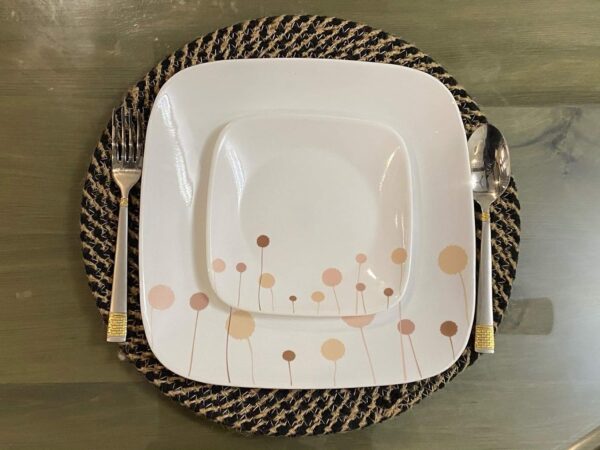 Black Jute Round Placemat - Image 4