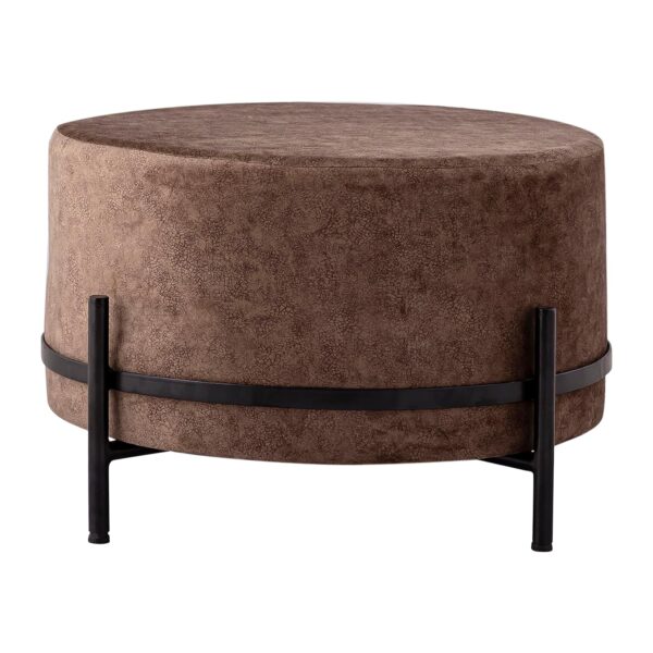 Velvet Round Ottoman Pouf Stool - Image 3