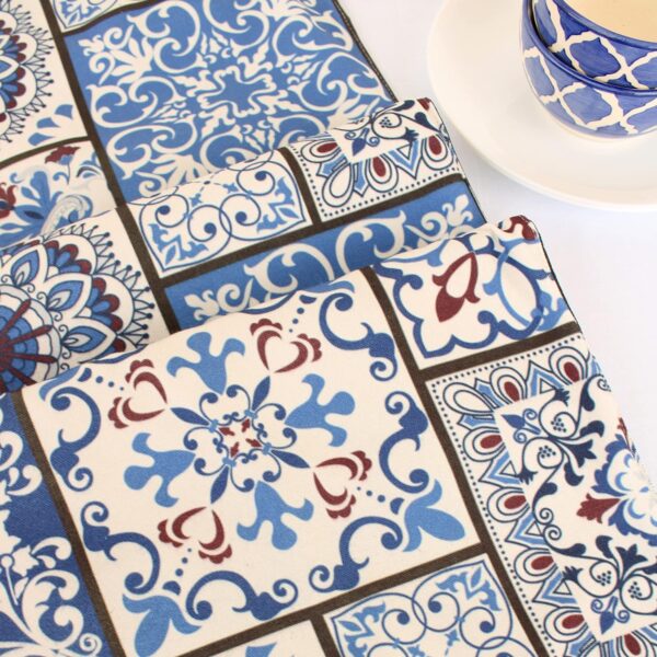 Ethnic Box Printed Table Runner with Tassel