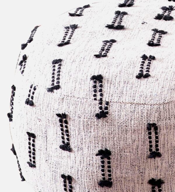 Fabric Pouffes in Cream Color - Image 3