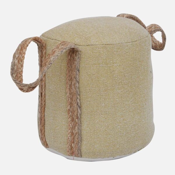 Fabric Pouf in Yellow Color