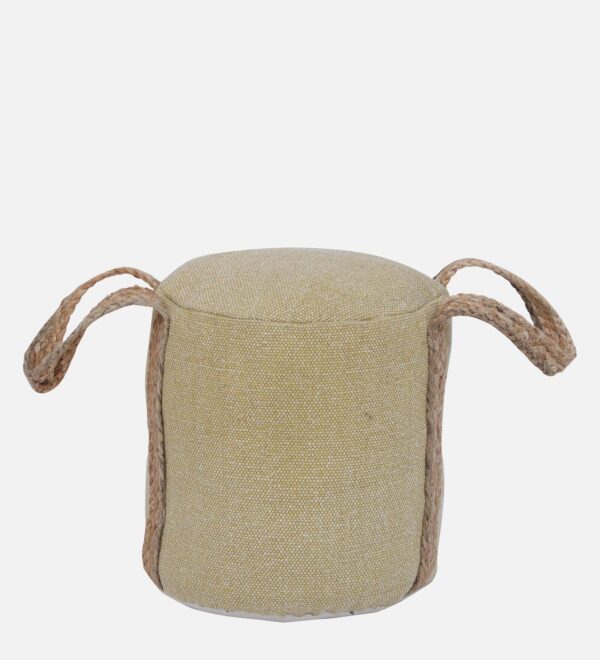 Fabric Pouf in Yellow Color - Image 2