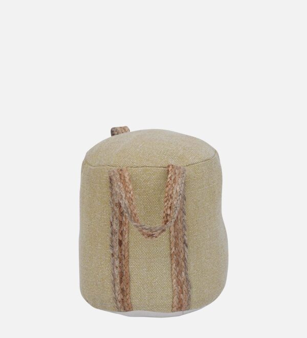 Fabric Pouf in Yellow Color - Image 3