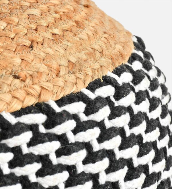 Jute Pouf in Black Color - Image 4