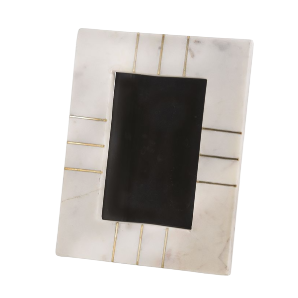 Gold Trim Marble Picture Frame
