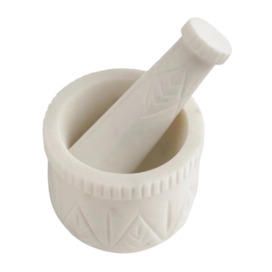 Carved Marble Mortar Pestle