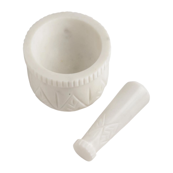 Carved Marble Mortar Pestle - Image 2