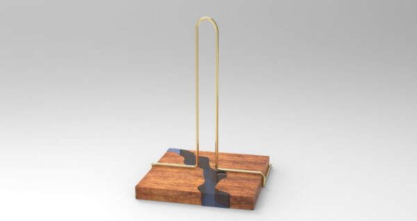Paper Towel Holder with Wooden Base - Image 3