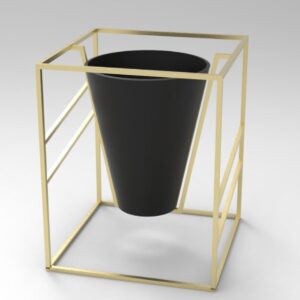 Black Vase with Metal Cage - Image 3