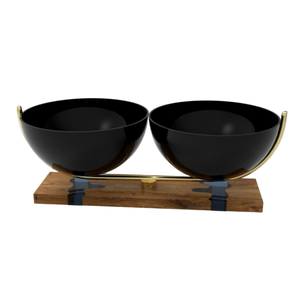 Condiment Bowl on Wooden Base