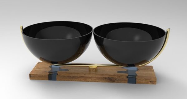 Condiment Bowl on Wooden Base - Image 3