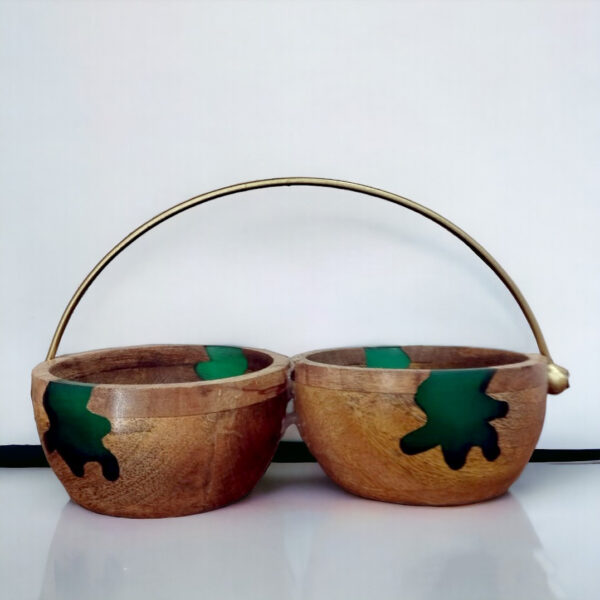 Wooden Round Bowl Set of 2 - Image 2