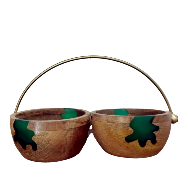 Wooden Round Bowl Set of 2