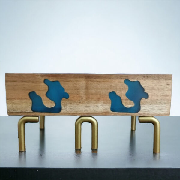 Metal Feet Wooden Bowl - Image 2