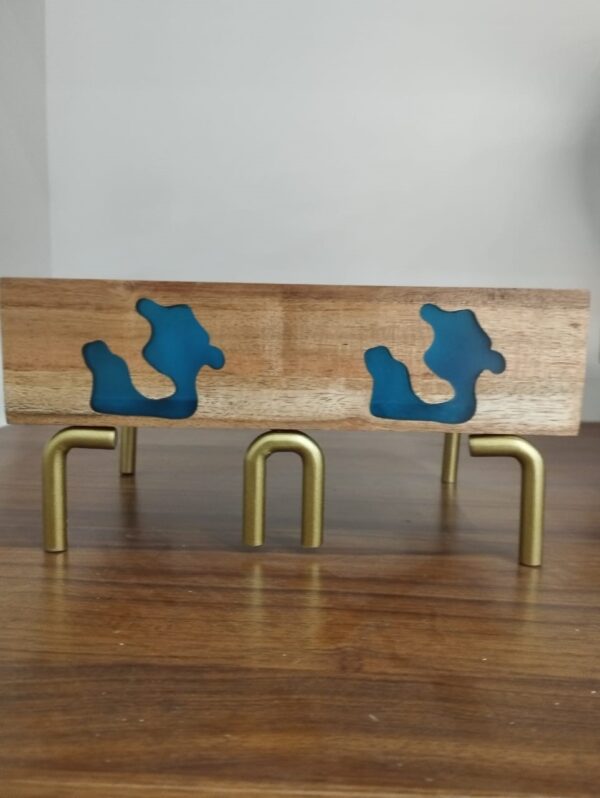 Metal Feet Wooden Bowl - Image 3