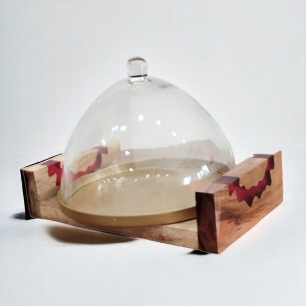 Cake Stand on Wooden Tray - Image 2