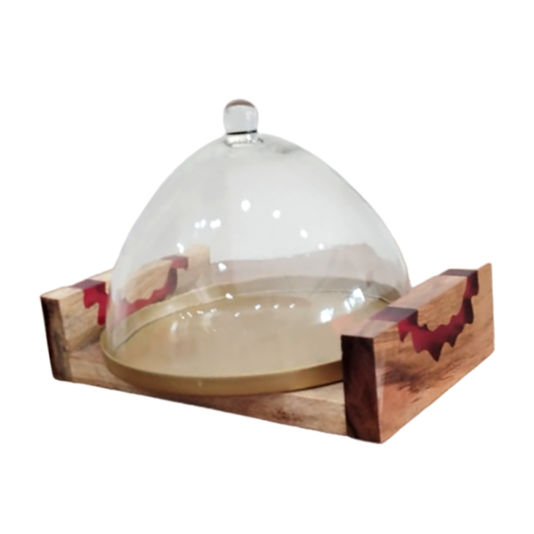 Cake Stand on Wooden Tray
