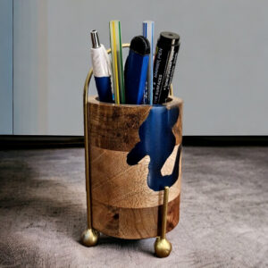 Round Wooden Pen Holder - Image 2