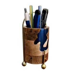 Round Wooden Pen Holder