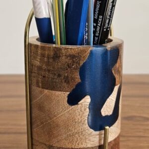 Round Wooden Pen Holder - Image 3