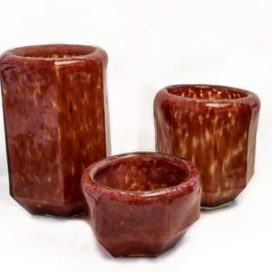 Red Flower Pot Set of 3 - Image 2