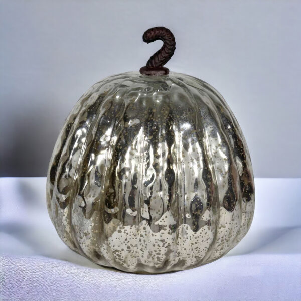 Metallic Silver Pumpkin - Image 3