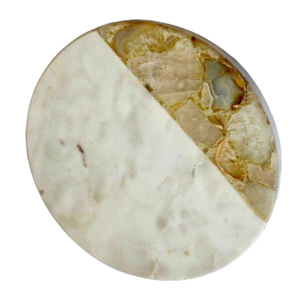 Marble Natural Yellow Agate Round Platter - Image 2