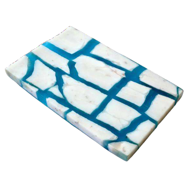 Blue Inline Marble Platter