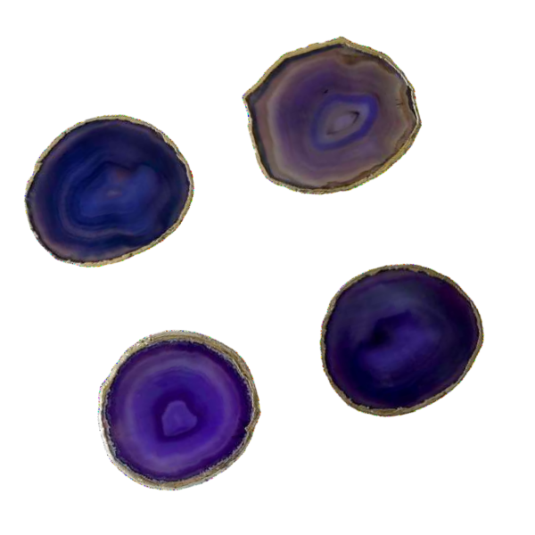 Brazilian Purple Agate Coaster with Gold Edges - Image 2