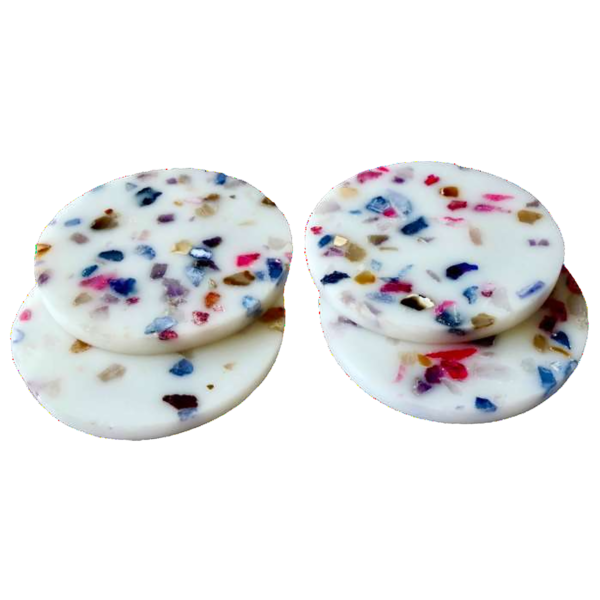 Terrazzo Mix Agate Chips Round Coaster - Image 2