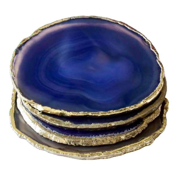 Brazilian Purple Agate Coaster with Gold Edges - Image 3