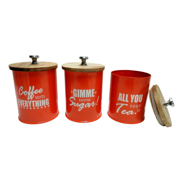 Storage Canister Set with Wooden Lid - Image 2