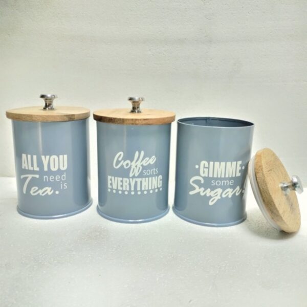 Storage Canister Set with Wooden Lid - Image 5
