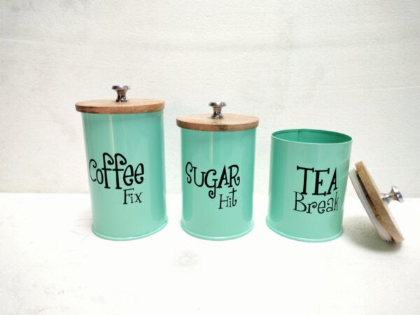 Storage Canister Set with Wooden Lid - Image 4