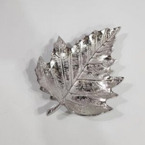 Silver Finish Leaf Platter - Image 3