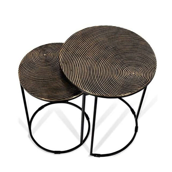 Casted Iron Top Nested Side Table