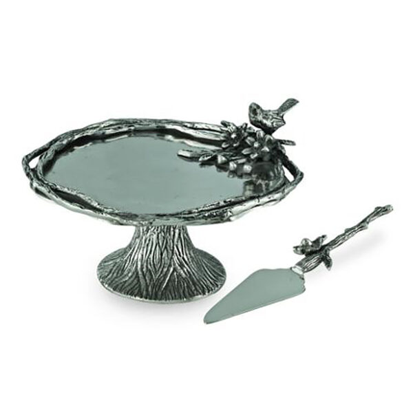Birds & Branches Footed Cake Stand