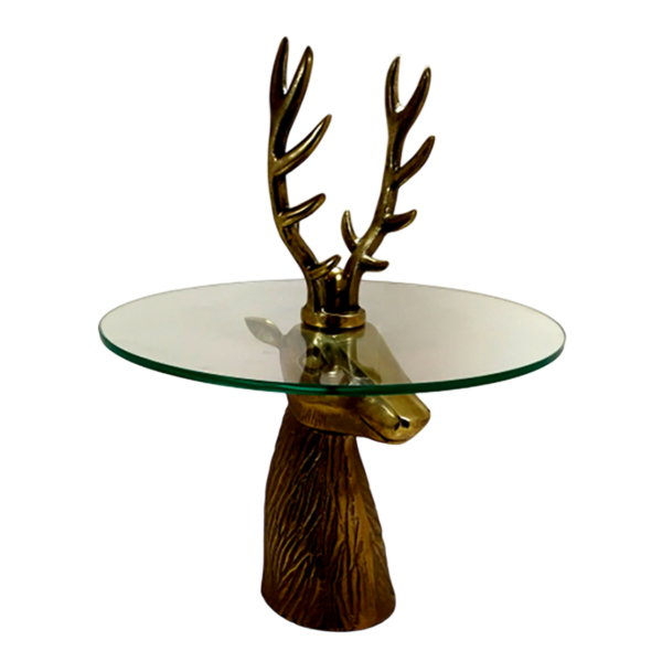 Deer Side Table With Round Glass